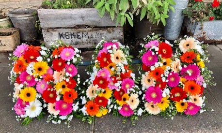 All Gerbera Mixed Three Letter Funeral Tribute