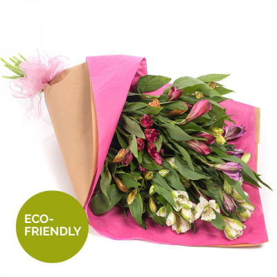 Wrap of Alstro - This simply wrapped collection of long lasting Alstroemeria will make your message just that bit more special.