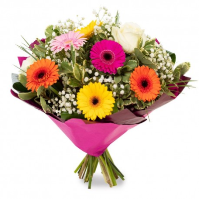 Colour Burst - Send good vibes with this funky colourful collection of flowers to brighten their day. A wonderful gift for many occasions. Beautifully presented and personally delivered by a local florist.
