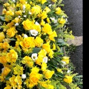 Yellow Double-ended Coffin Spray